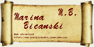 Marina Bičanski vizit kartica